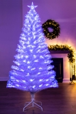 The 6ft White Blue Ripple Effect Fibre Optic Tree