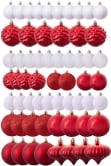 The 128pc Red & White Full Heavy Coverage Bauble Set (6ft trees)