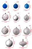 The 288pc Blue & Silver Full Heavy Coverage Bauble Set (9ft trees)