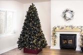 The 6ft Pre-lit Black Iridescence Pine Tree with Warm White Lights