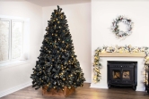 The 6ft Pre-lit Black Iridescence Pine Tree with Warm White Lights