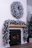 Multipack of 3x 90cm Flocked Extra Wide Arbor Vitae Wreaths