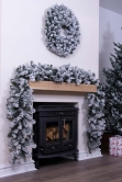 60cm Flocked Extra Wide Arbor Vitae Wreath