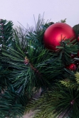 180cm Decorated Mixed Pine Garland with Red Baubles