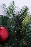 180cm Decorated Mixed Pine Garland with Red Baubles