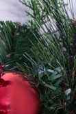 50cm Decorated Mixed Pine Wreath with Red Baubles