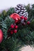 180cm Decorated Mixed Pine Garland with Red Baubles