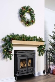 180cm Pre-lit Decorated Mixed Pine Garland Warm White/Multicolour LEDs