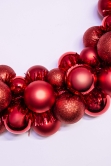 56cm Red Shatterproof Bauble Wreath