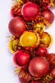33cm Red & Gold Shatterproof Bauble Wreath