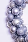 33cm Silver Shatterproof Bauble Wreath