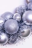 33cm Silver Shatterproof Bauble Wreath