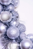 33cm Silver Shatterproof Bauble Wreath