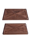 Natural Brown Large Wooden Trapezoid Christmas Tree Skirt