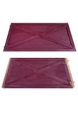 Red Large Wooden Trapezoid Christmas Tree Skirt