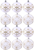 Hand Painted Shatterproof Bauble Design 5 (12 Pack)