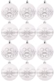 Hand Painted Shatterproof Bauble Design 7 (9-12 Pack)