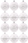 Hand Painted Shatterproof Bauble Design 7 (9-12 Pack)