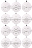 Hand Painted Shatterproof Bauble Design 7 (9-12 Pack)