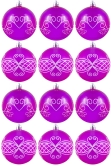 Hand Painted Shatterproof Bauble Design 1 (12 Pack)