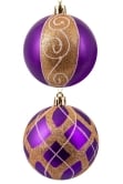 10cm Hand Painted Shatterproof Bauble Design 10 (9 Pack)