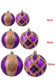 Hand Painted Shatterproof Bauble Design 10 (9-12 Pack)