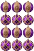 Hand Painted Shatterproof Bauble Design 10 (9-12 Pack)