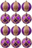 Hand Painted Shatterproof Bauble Design 10 (9-12 Pack)