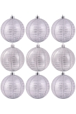 10cm Hand Painted Shatterproof Bauble Design 12 (9 Pack)