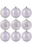 10cm Hand Painted Shatterproof Bauble Design 12 (9 Pack)