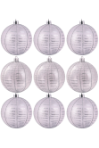 10cm Hand Painted Shatterproof Bauble Design 12 (9 Pack)