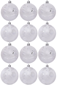 Hand Painted Shatterproof Bauble Design 14 (12 Pack)