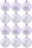 Hand Painted Shatterproof Bauble Design 18 (12 Pack)