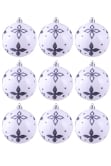 10cm Hand Painted Shatterproof Bauble Design 19 (9 Pack)