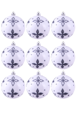 10cm Hand Painted Shatterproof Bauble Design 19 (9 Pack)