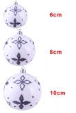 Hand Painted Shatterproof Bauble Design 19 (9-12 Pack)