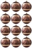 Hand Painted Shatterproof Bauble Design 25 (9-12 Pack)