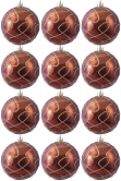 Hand Painted Shatterproof Bauble Design 26 (12 Pack)