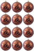 Hand Painted Shatterproof Bauble Design 26 (12 Pack)