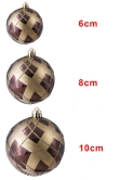 Hand Painted Shatterproof Bauble Design 27 (9-12 Pack)