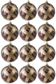 Hand Painted Shatterproof Bauble Design 27 (9-12 Pack)