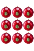 Hand Painted Shatterproof Bauble Design 28 (9-12 Pack)