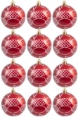 Hand Painted Shatterproof Bauble Design 30 (12 Pack)