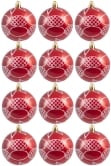 Hand Painted Shatterproof Bauble Design 30 (12 Pack)