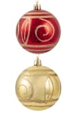 Hand Painted Shatterproof Bauble Design 34 (12 Pack)