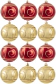 Hand Painted Shatterproof Bauble Design 34 (12 Pack)