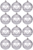 Hand Painted Shatterproof Bauble Design 37 (12 Pack)