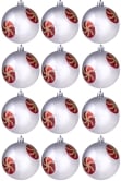 Hand Painted Shatterproof Bauble Design 39 (12 Pack)