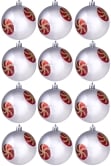 Hand Painted Shatterproof Bauble Design 39 (12 Pack)