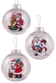 8cm Hand Painted Shatterproof Bauble Design 40 (12 pack)